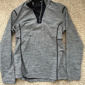 Lululemon mens 1/4 zip heathered gray and black